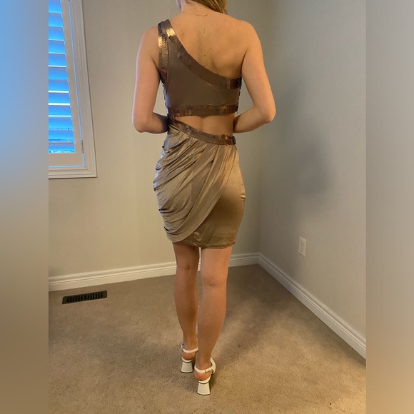 Bebe Sequin Cutout Party Formal Dress - Picture 2 of 4